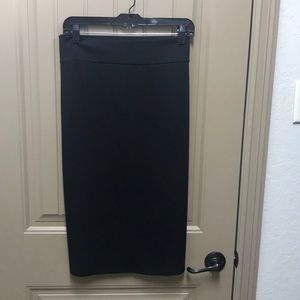 Black Knit Knee Length Pencil Skirt - Plus Size